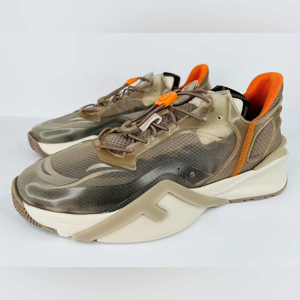 FENDI Flow FF Nylon Transparent Mix Media Logo Sneakers UK 11 - US 12 - EU 45